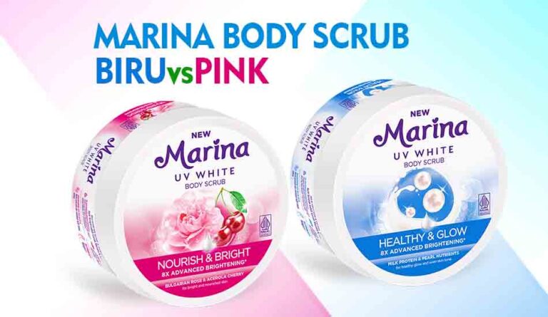 Perbedaan Marina Body Scrub Biru dan Pink