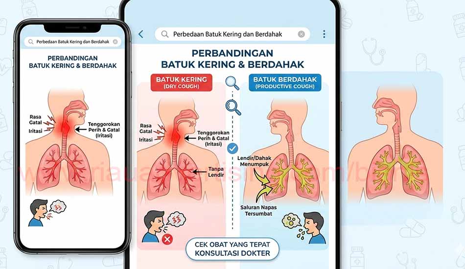 perbedaan batuk kering dan berdahak